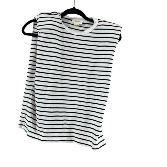 Anthropologie Black and White Boxy Muscle Tee - Picture 10 of 12